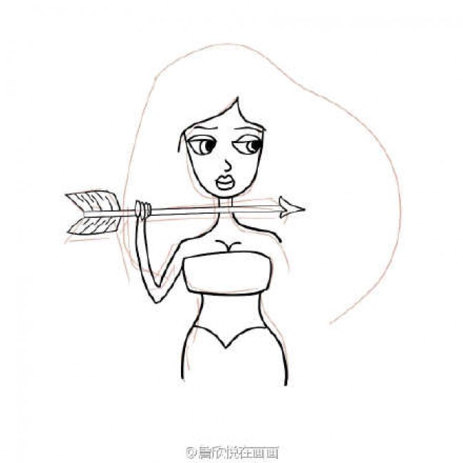 星座女神漫画教程图片 代表射手座星座女生的简笔画教程图片