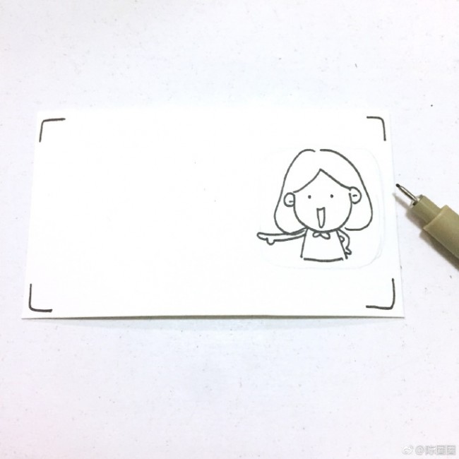 教你怎样自己手绘画一个可爱的卡通名片教程图片彩色