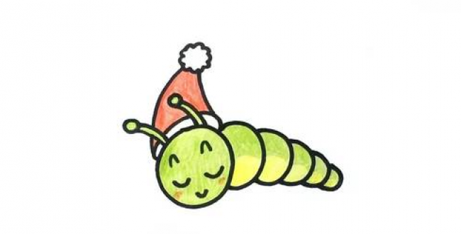 可爱的小青虫简笔画画法 小青虫怎么画 青虫儿童画教程