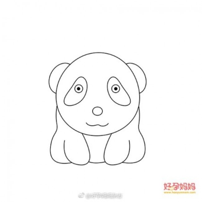 可爱呆萌的小熊猫画法 大熊猫简笔画教程 熊猫儿童画卡通画手绘