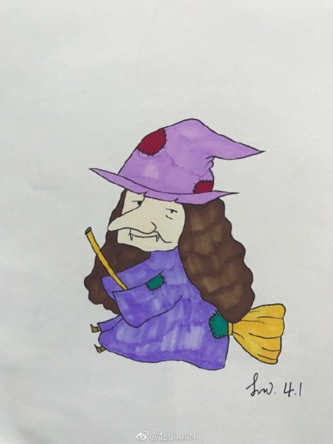 骑扫帚的老巫婆简笔画教程图片老女巫的画法女巫怎么画