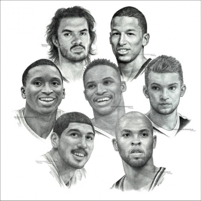 nba球星球员素描头像手绘画合集图片nba球星的素描画图片
