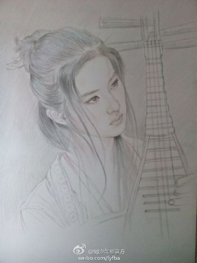 明星刘亦菲彩铅画图片超美仙女刘亦菲彩铅手绘教程刘亦菲怎么画画法