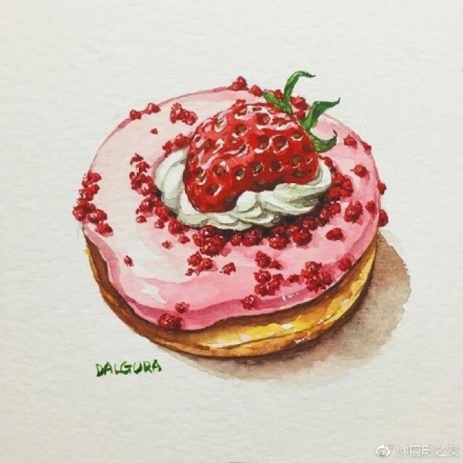 可口美食水彩专辑 美食,甜品,饮料小吃水彩画画法 美食水彩教程图片