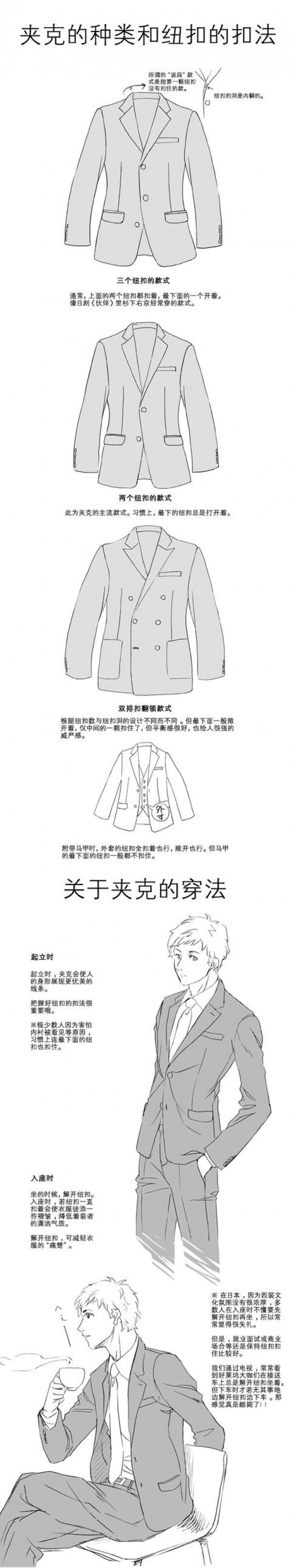 动漫画男生的衣服怎么画详细讲解很全男生西装衬衫鞋子的画法2