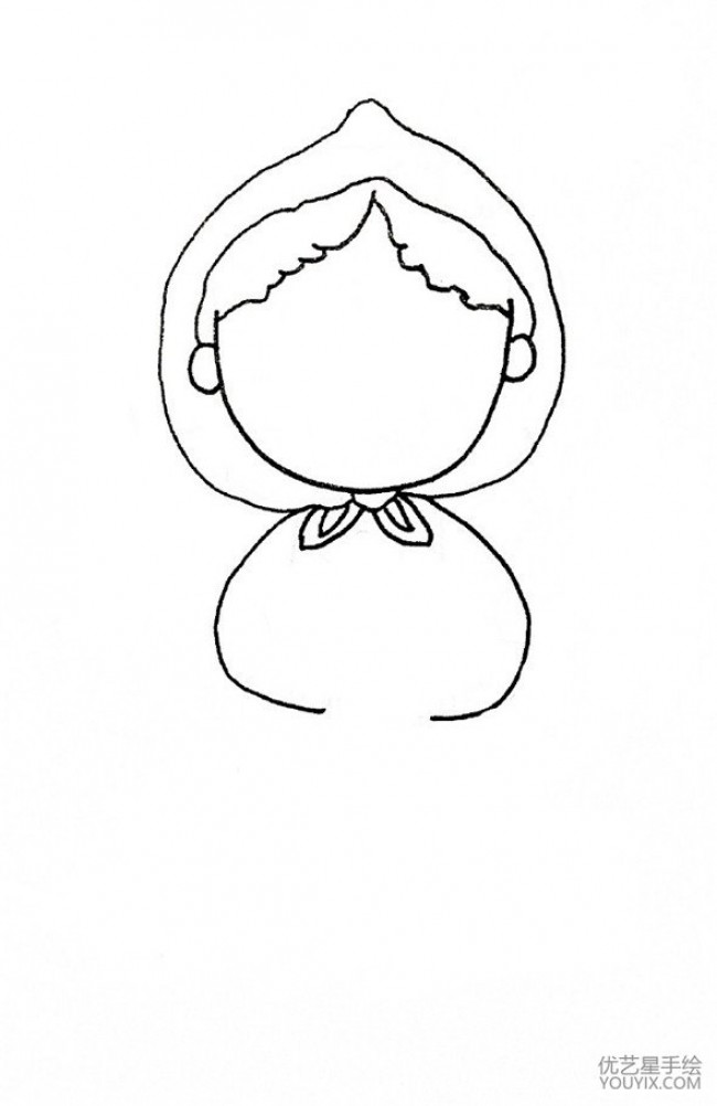 卖火柴的小女孩简笔画画法 教你画卖火柴的小女孩简笔画卡通画图片