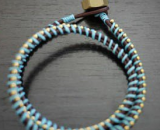 线珠加皮革线制作的唯美手工 绕线珠皮革手链手工制作教程