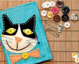 单调而漂亮的有小猫图片的手工钱包  如何自制一款漂亮的钱包？手工钱包的制