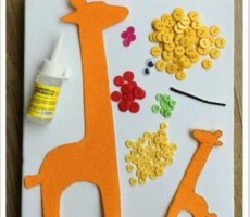 长颈鹿形状的装饰画的手工制作  长颈鹿