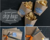 简单的折出零食袋和薯片袋   如何手工制作零食薯片袋   薯片袋的手工折纸制作