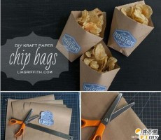 简单的折出零食袋和薯片袋   如何手工制
