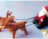 唯美唯俏的圣诞老人和小鹿手工 不织布手工制作diy教程分享