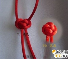 红豆结的编法 中国结红绳编织红豆结手工