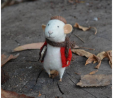无比可爱逼真的羊毛毡手工欣赏 精灵鼠小