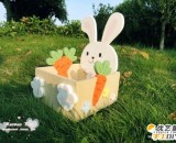 超级可爱的小兔子木板收纳盒   手工diy制作  卡通小兔子的造型的收纳盒