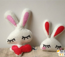 超级可爱的小兔子抱枕 简单手工布艺制作