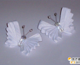 缎带创意制作蝴蝶形状的蝴蝶结    手工DIY制作精致唯美的缎带蝴蝶结装饰品 