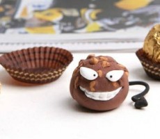 可爱邪恶小怪兽巧克力软陶粘土手工制作