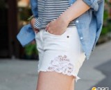 精美简约的手工DIY镂空的蕾丝花纹短裤 清新的蕾丝小短裤 性感的镂空小短裤