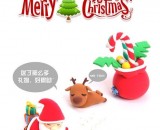 超可爱的圣诞老人与小麋鹿软陶粘土　超萌可爱　　手工制作圣诞老人与小麋鹿