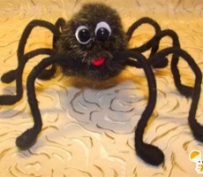 恶搞逼真的毛茸茸蜘蛛玩具手工制作教程