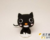 超可爱的黑色小猫咪软陶手工粘土 神秘诱惑黑色小猫咪  手工软陶可爱黑色小猫
