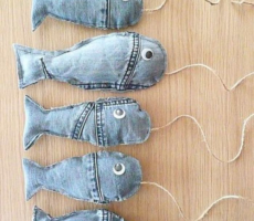 可爱布艺小鱼玩具 如何利用废旧的牛仔裤
