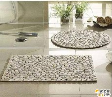 利用石头创意手工制作的石头地毯 唯美实