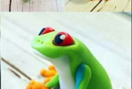形象逼真的青蛙软陶粘土手工制作教程图解 可爱中带有一点儿清新 活灵活现的模样
