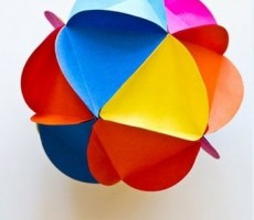 多彩立体圆球体手工折纸  绚丽多彩的圆