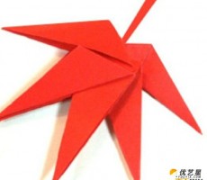   手工折纸枫叶纸艺   精美标本红色枫叶