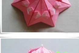 可爱唯美的彩色雨伞手工纸艺教程图解 清新的折纸雨伞 温馨十足的漂亮雨伞