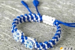 精美漂亮的青花瓷手链的手工编织方法 青花瓷手链的编织步骤图解教程