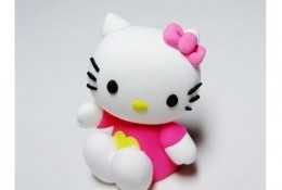 手工粘土制作的Hello kitty猫  粉色的可爱的小猫咪  手工粘土制作的粉色可爱小猫咪教程图解
