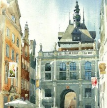 水彩风格欧洲城市建筑与风景绘画 插画师Michal Suffczynski