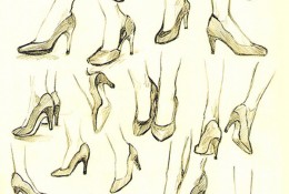 女性高跟鞋各个角度展示和脚的关系绘画素材教程