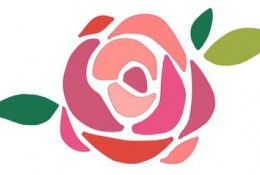 平面色块的玫瑰花绘画上色过程教程 装饰效果强