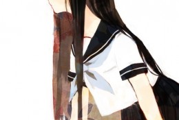 日系制服少女插画漫画图片 学生服与水手服