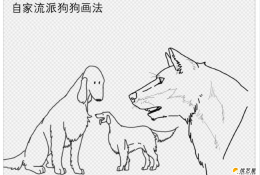 各种狗狗插画教程 自家流派的狗狗 带线稿的简易教程