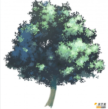 绿油油的树木怎么画 好看的树木PS插画 通俗易懂的教程