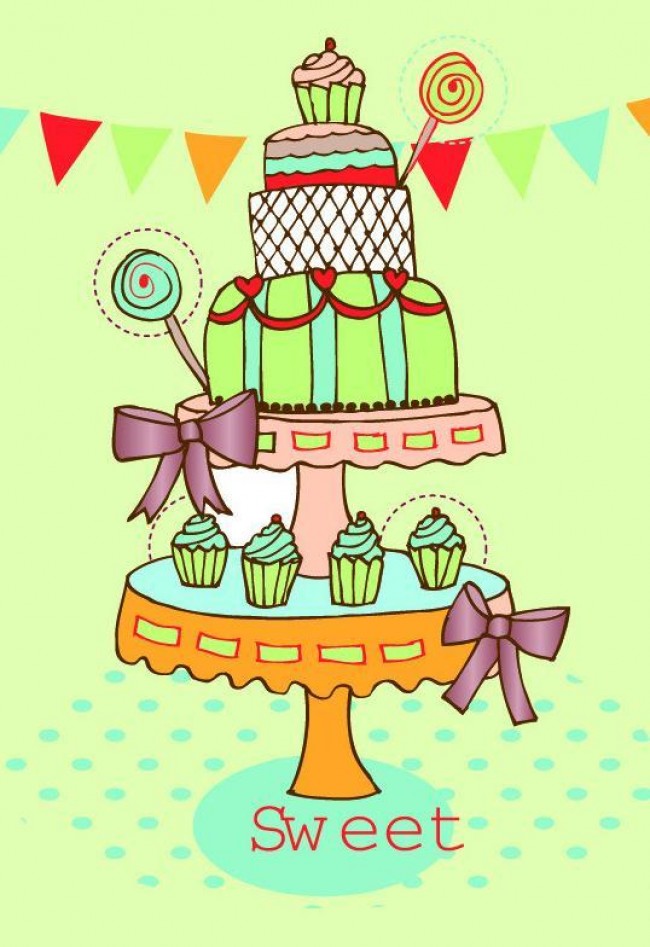 蛋糕简笔画图片大全 生日蛋糕简笔画彩色 儿童画蛋糕图片大全