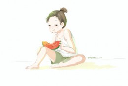 夏天吃西瓜的女生简笔漫画伟德下载客户端苹果ios版画法教程 夏天吃西瓜的女汉子怎么画