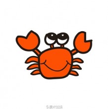 简单的螃蟹简笔画画法 螃蟹怎么画 螃蟹卡通画手绘教程