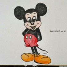 米老鼠卡通画画法 迪士尼米老鼠简笔画 米老鼠的画法 可爱调皮的米老鼠