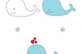 喷水的鲸鱼怎么画 可爱又逼真的鲸鱼画法 鲸鱼简笔画 鲸鱼儿童画卡通画
