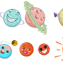卡通星球怎么画 太阳系简笔画 可爱太阳带星球卡通画画法