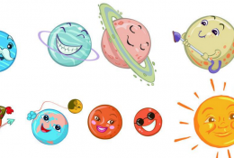 卡通星球怎么画 太阳系简笔画 可爱太阳带星球卡通画画法