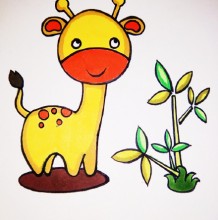 可爱长颈鹿怎么画 长颈鹿简笔画画法 长颈鹿卡通画儿童画手绘教程