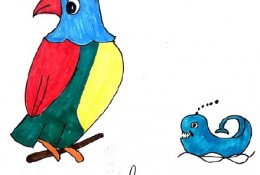 神气的鹦鹉卡通画怎么画 鹦鹉简笔画画法 鹦鹉的画法 鹦鹉儿童画教程