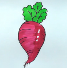 萝卜怎么画 萝卜简笔画 萝卜的画法 逼真形象的萝卜儿童画